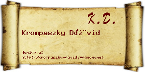 Krompaszky Dávid névjegykártya